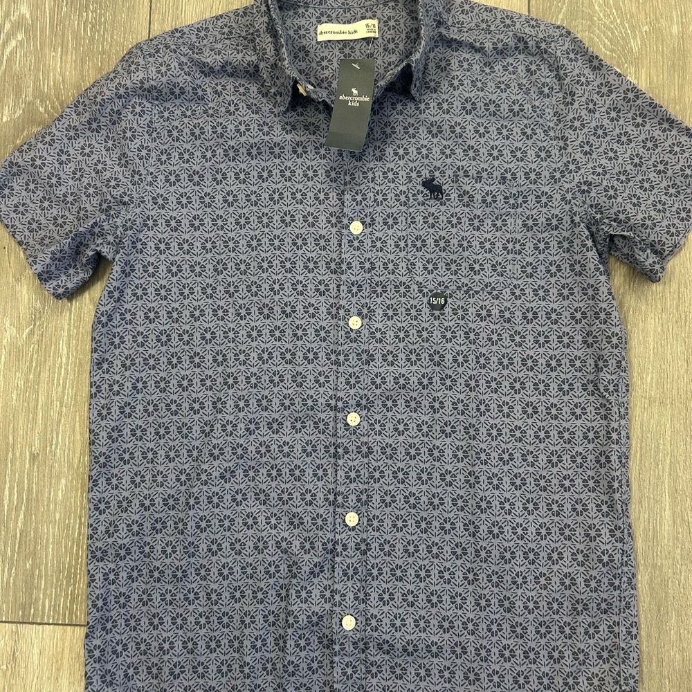 Abercrombie Kids Blue Patterned Button Down Shirt